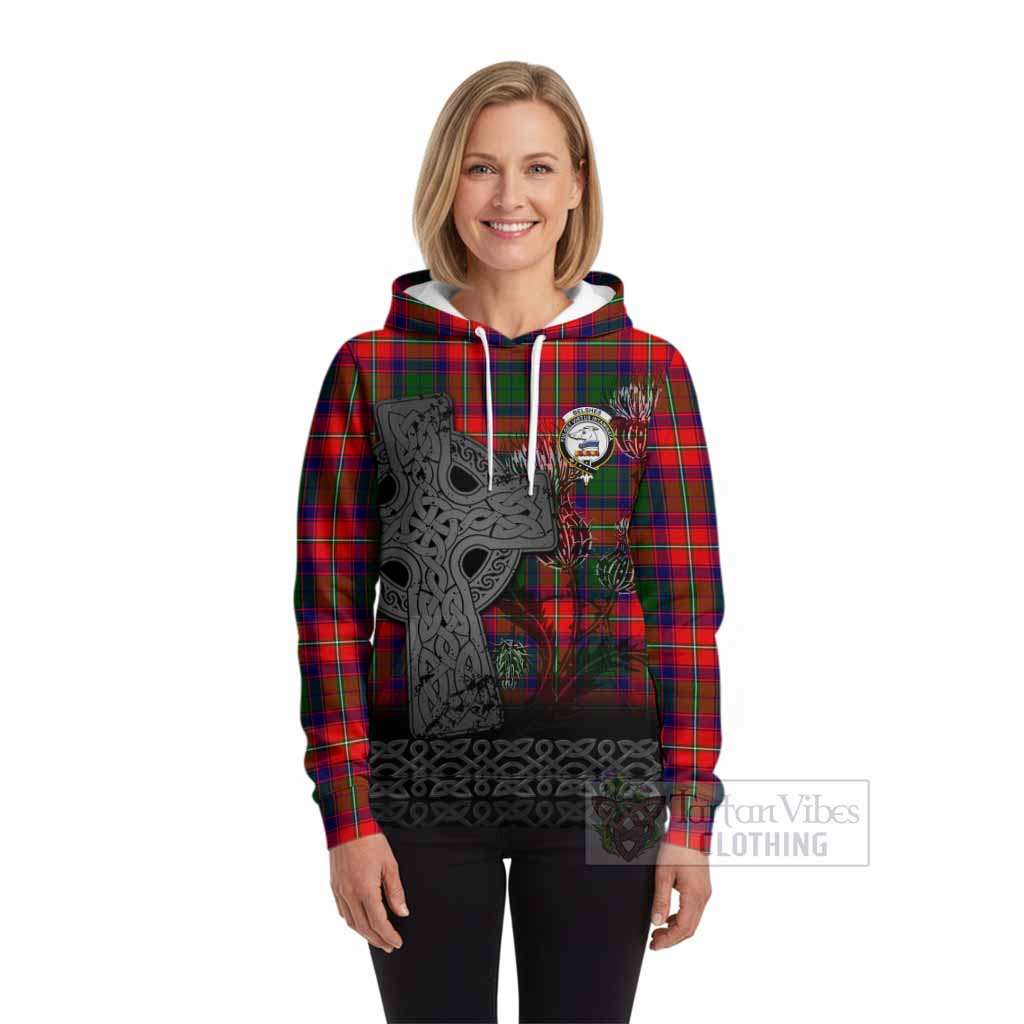 Belshes (Belsches) Tartan Crest Hoodie Grunge Celtic Cross Scottish Thistle