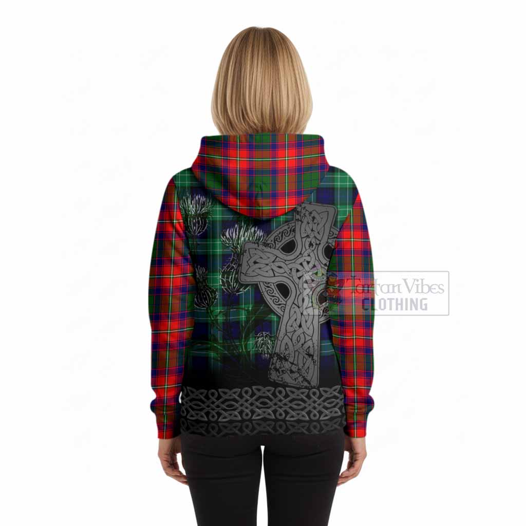 Belshes (Belsches) Tartan Crest Hoodie Grunge Celtic Cross Scottish Thistle