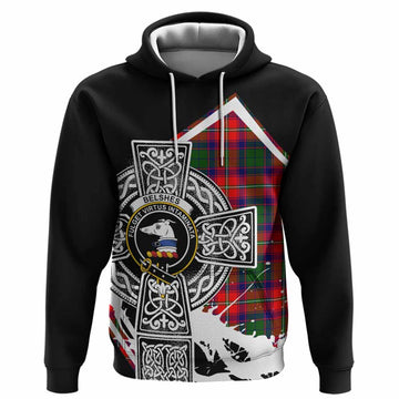 Belshes (Belsches) Tartan Crest Hoodie Scottish Celtic Cross Heritage
