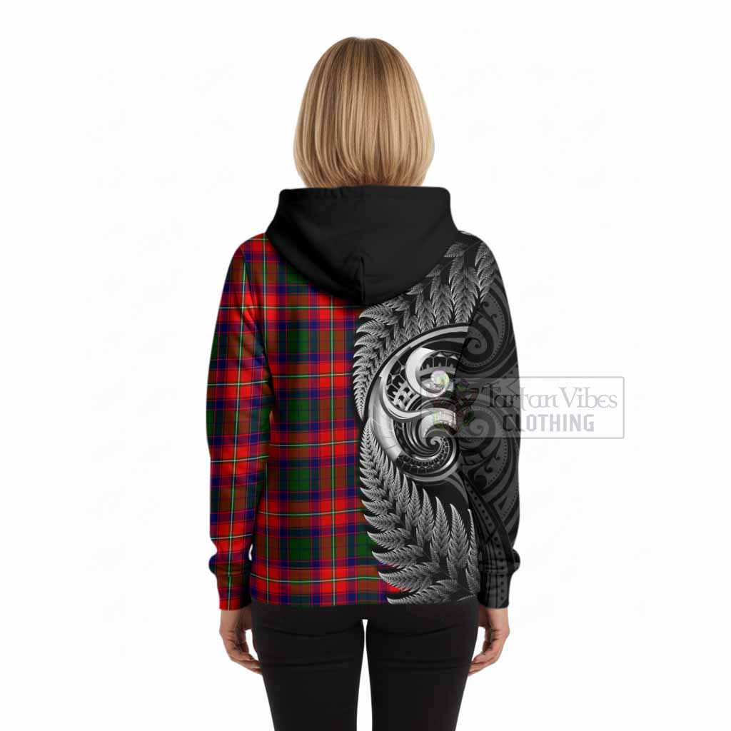 Belshes (Belsches) Tartan Crest Hoodie With New Zealand Silver Fern Maori Koru