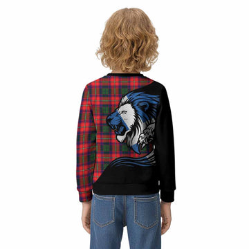 Belshes (Belsches) Tartan Crest Kid Knitted Sweatshirt Scottish Golden Lions Wave Flow