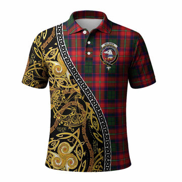Belshes (Belsches) Tartan Crest Polo Shirt Celtic Knot and Triple Trickle Spiral Symbols
