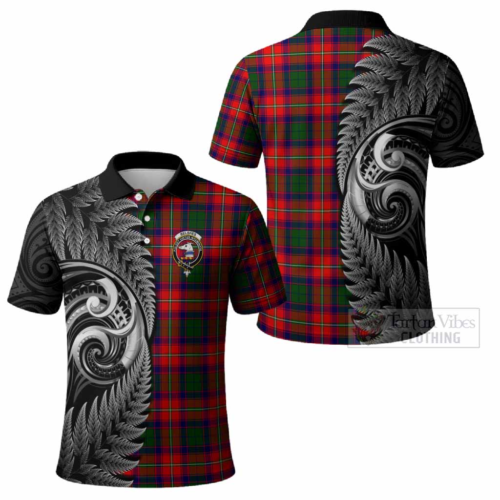 Belshes (Belsches) Tartan Crest Polo Shirt With New Zealand Silver Fern Maori Koru
