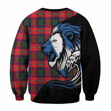 Belshes (Belsches) Tartan Crest Sweatshirt Scottish Golden Lions Wave Flow