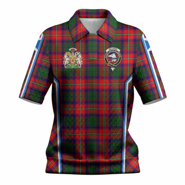 Belshes (Belsches) Tartan Crest Women’s Polo Sweater Top Scotland Coat of Arm Flag Style
