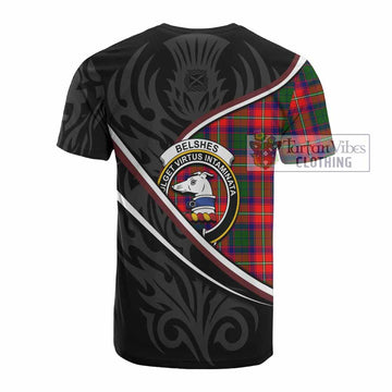 Belshes (Belsches) Tartan Family Crest Cotton T-shirt Celtic Scottish Thistle Floral - Tartan Vibes Clothing