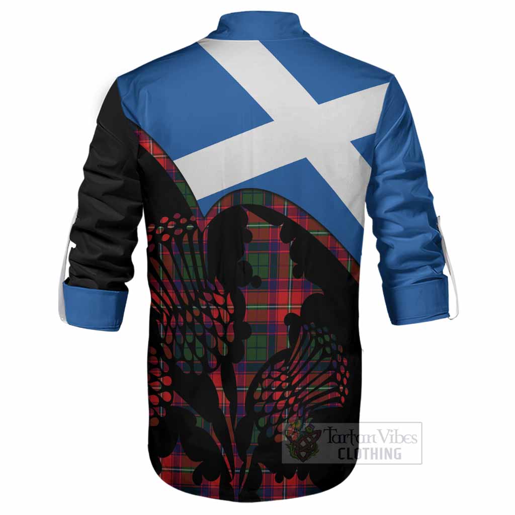 Belshes (Belsches) Tartan Family Crest Ghillie Shirt Scotland Thistle Floral Flag Style
