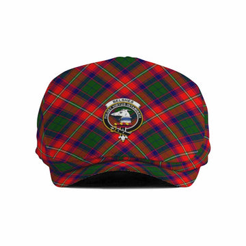 Belshes (Belsches) Tartan Flat Cap, Jeff Cap Cross Style with Family Crest
