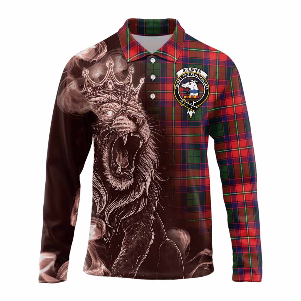 Belshes (Belsches) Tartan Long Sleeve Polo Shirt Roaring Lion Heritage