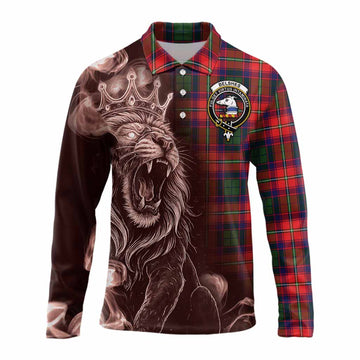 Belshes (Belsches) Tartan Long Sleeve Polo Shirt Roaring Lion Heritage