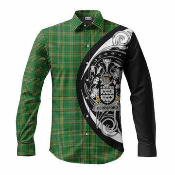 Tartan Vibes Clothing Beresford Irish Clan Long Sleeve Button Shirt Celtic Circle Style