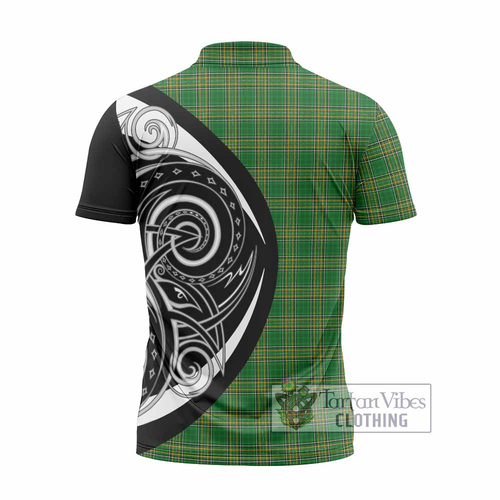 Bermingham Irish Clan Zipper Polo Shirt Celtic Circle Style - Tartan Vibes Clothing