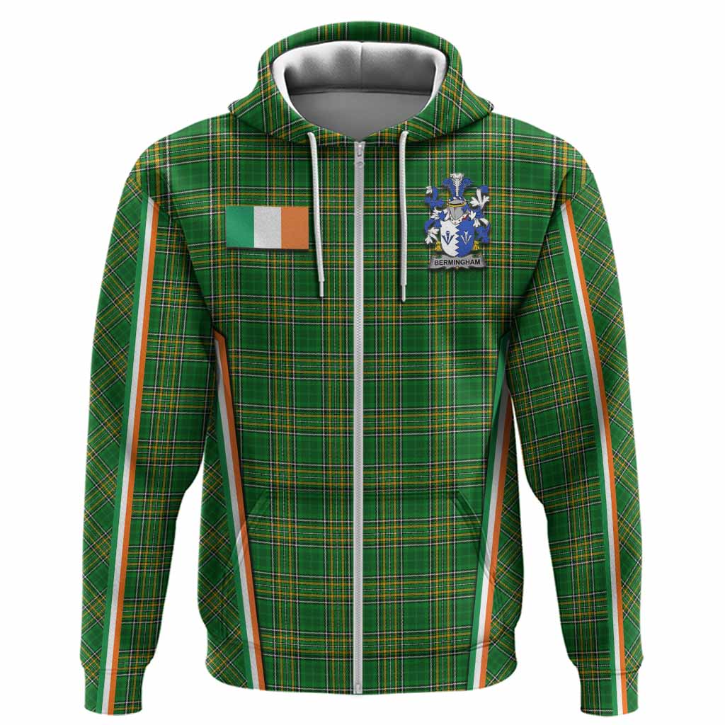 Bermingham Irish Clan Coat of Arm Tartan Hoodie Flag Style