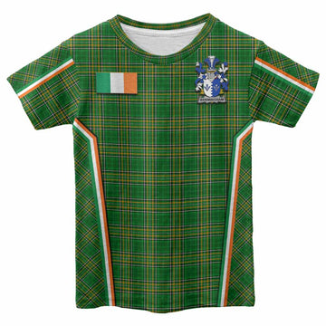 Bermingham Irish Clan Coat of Arm Tartan Kid T-shirt Flag Style