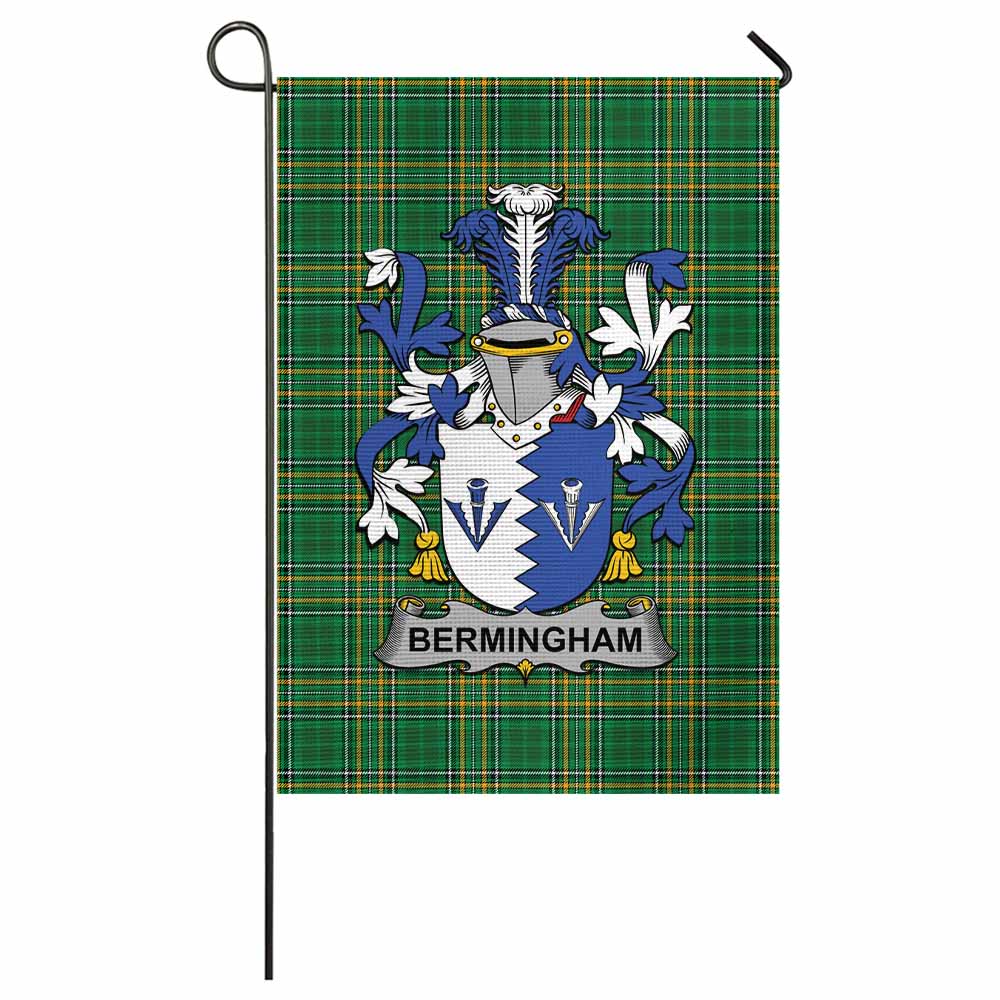 Bermingham Irish Clan Tartan Flag with Coat of Arms
