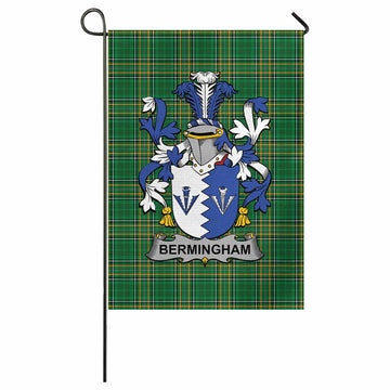Bermingham Irish Clan Tartan Garden Flag with Coat of Arms