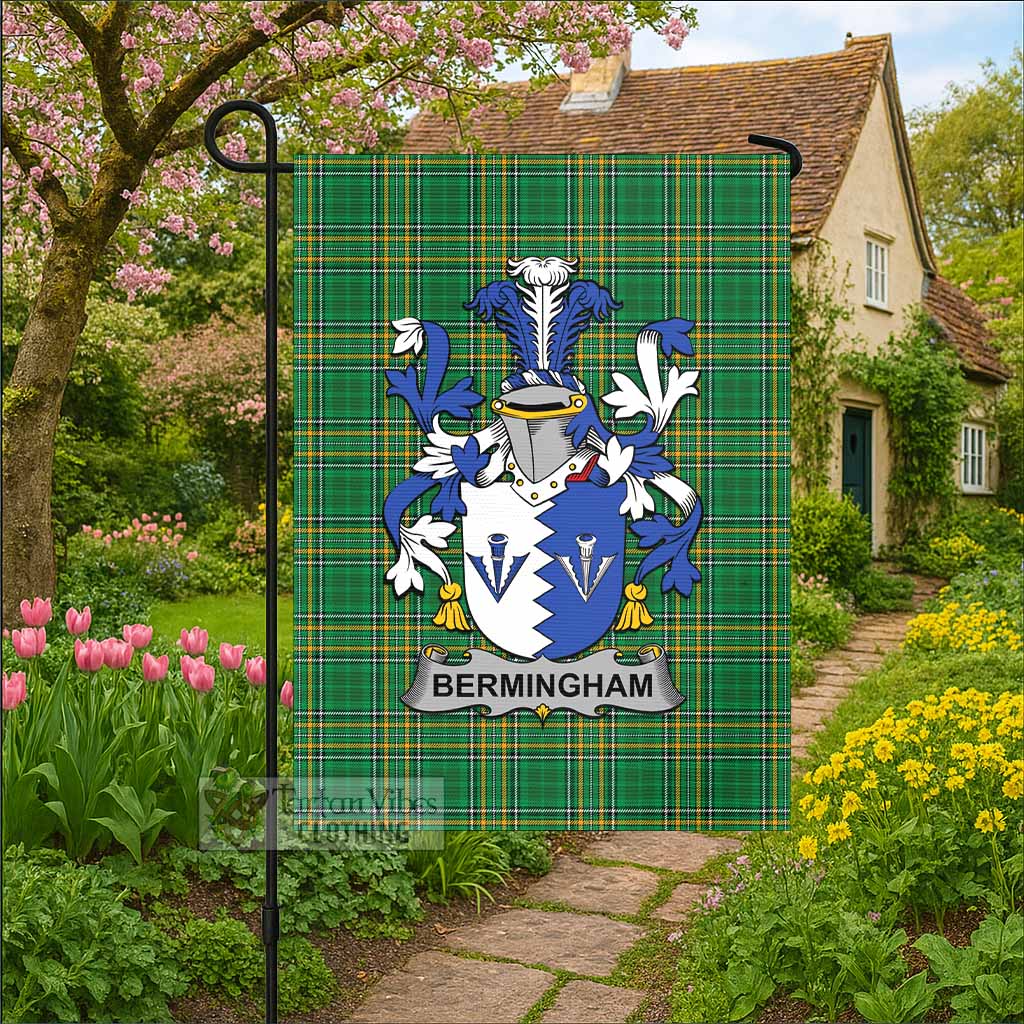 Bermingham Irish Clan Tartan Flag with Coat of Arms