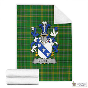 Bernard Irish Clan Tartan Blanket with Coat of Arms