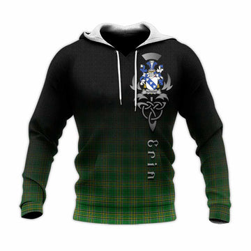 Bernard Irish Clan Knitted Hoodie with Coat of Arms Erin Go Bragh Celtic Inspired