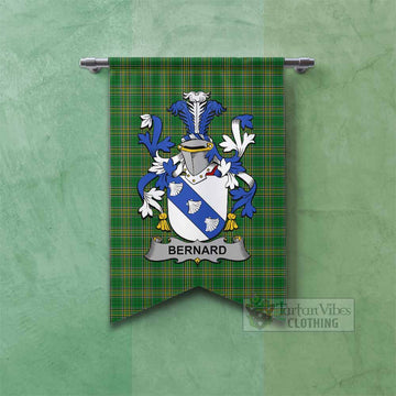 Bernard Irish Clan Tartan Gonfalon, Tartan Banner with Coat of Arms