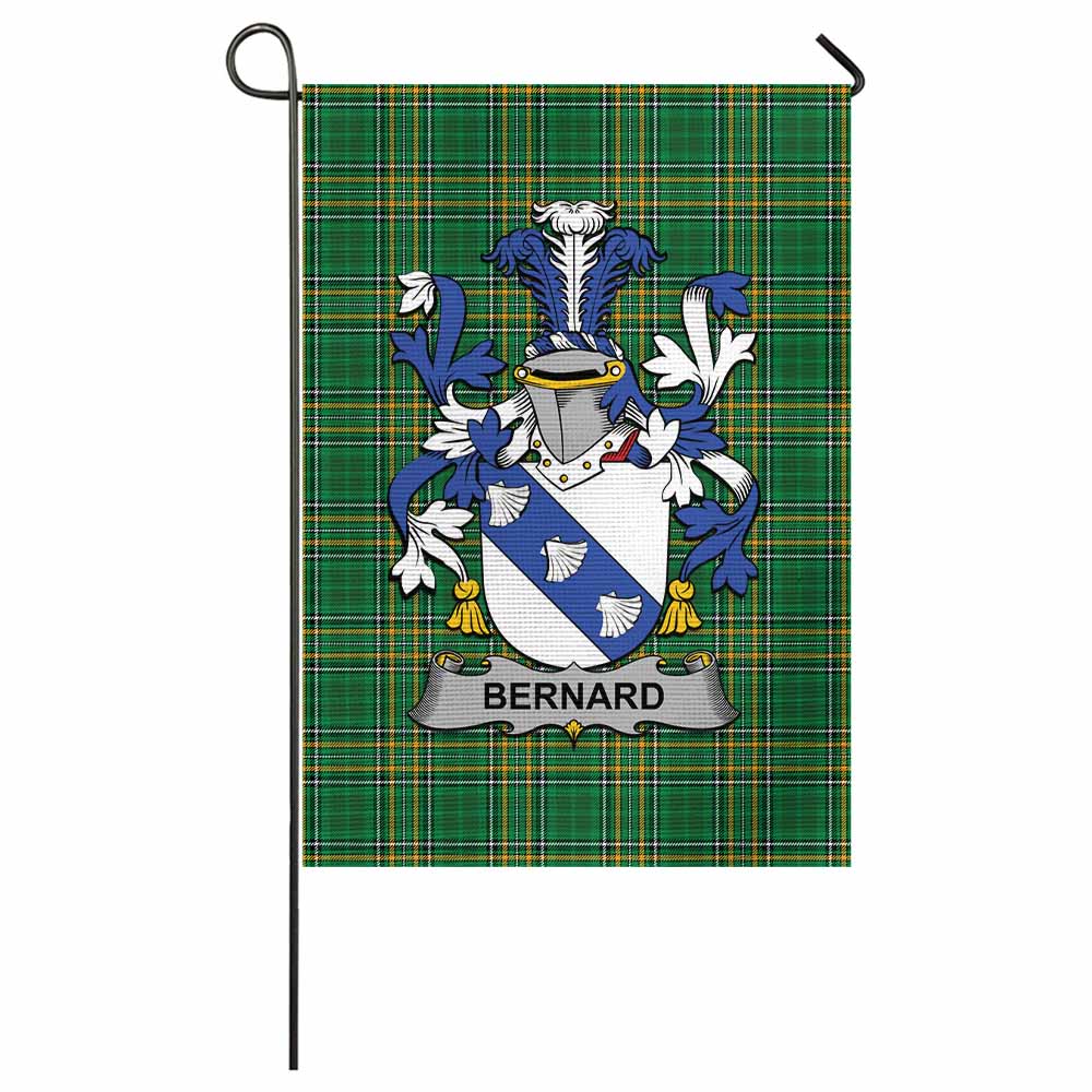 Bernard Irish Clan Tartan Flag with Coat of Arms