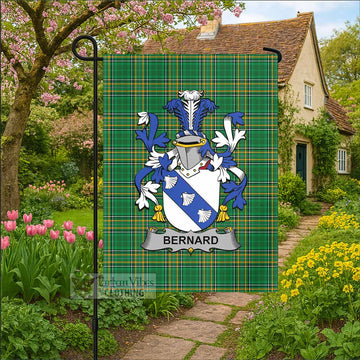 Bernard Irish Clan Tartan Garden Flag with Coat of Arms