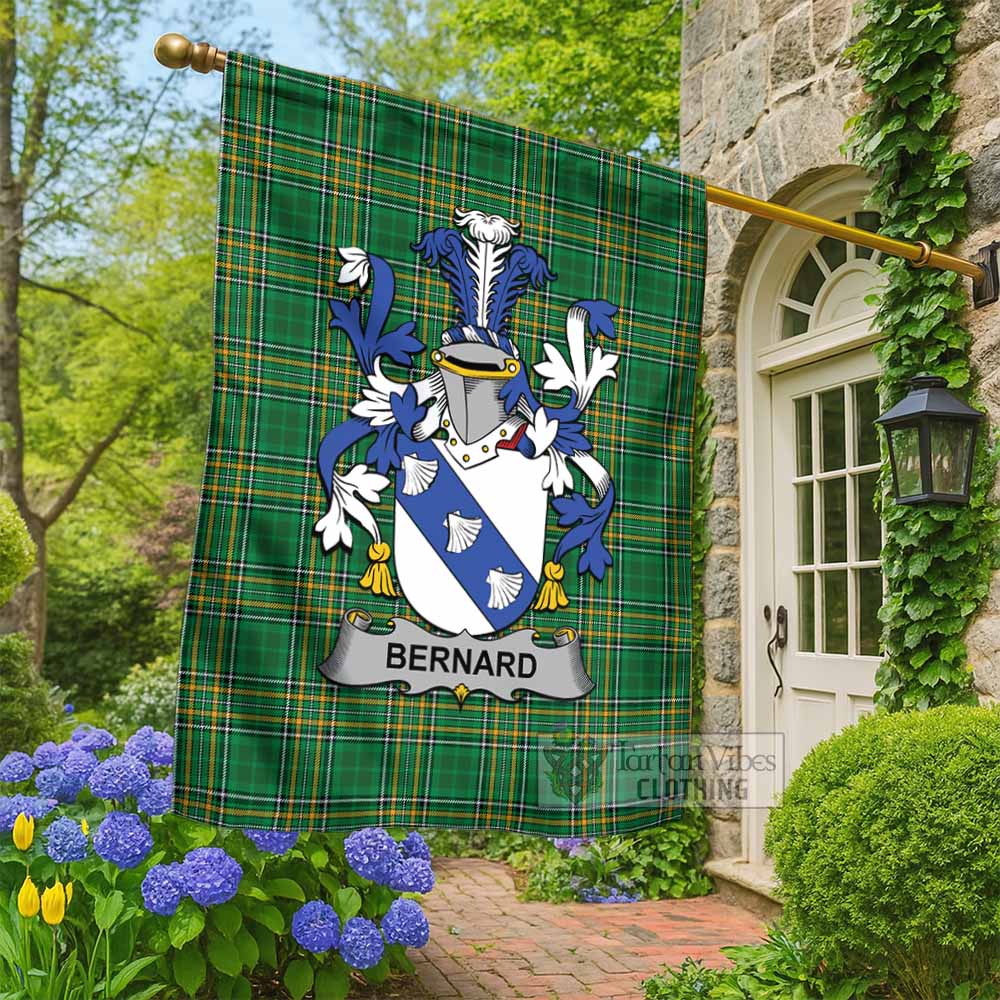 Bernard Irish Clan Tartan Flag with Coat of Arms
