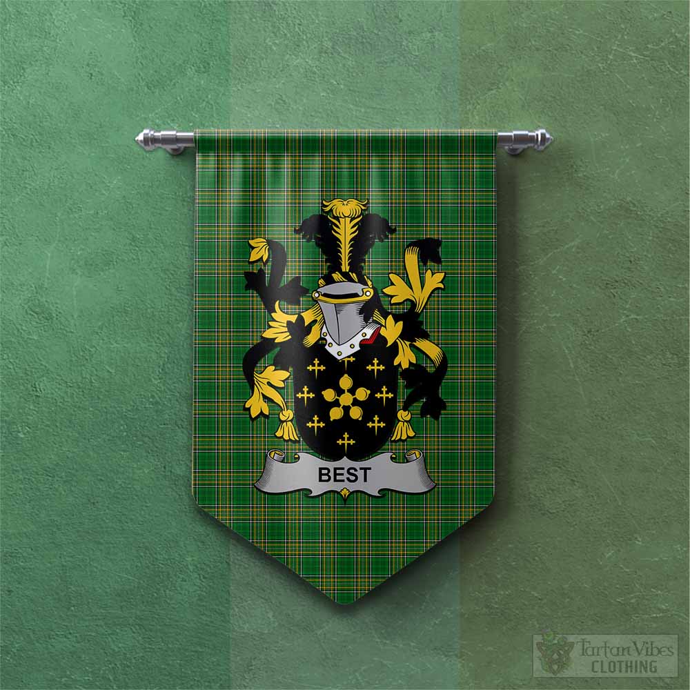 Tartan Vibes Clothing Best Irish Clan Tartan Gonfalon, Tartan Banner with Coat of Arms