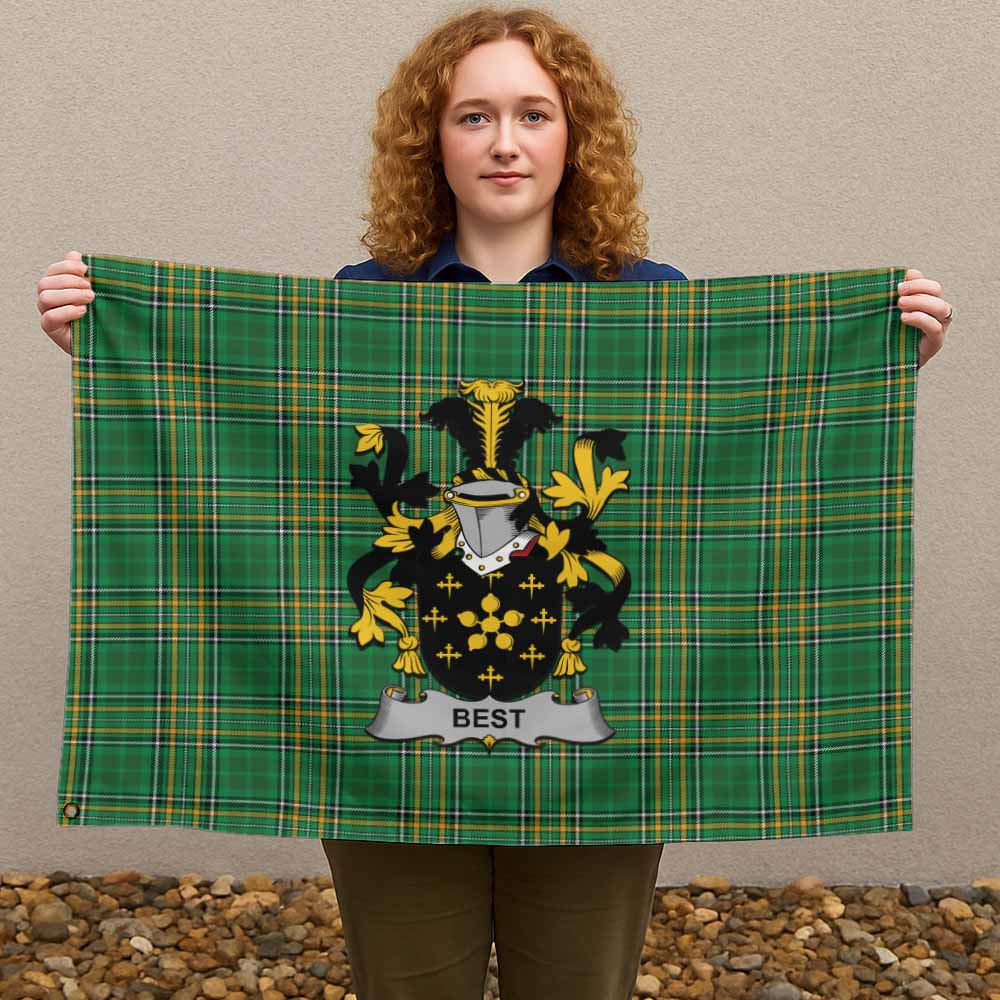 Tartan Vibes Clothing Best Irish Clan Tartan House Flag with Coat of Arms
