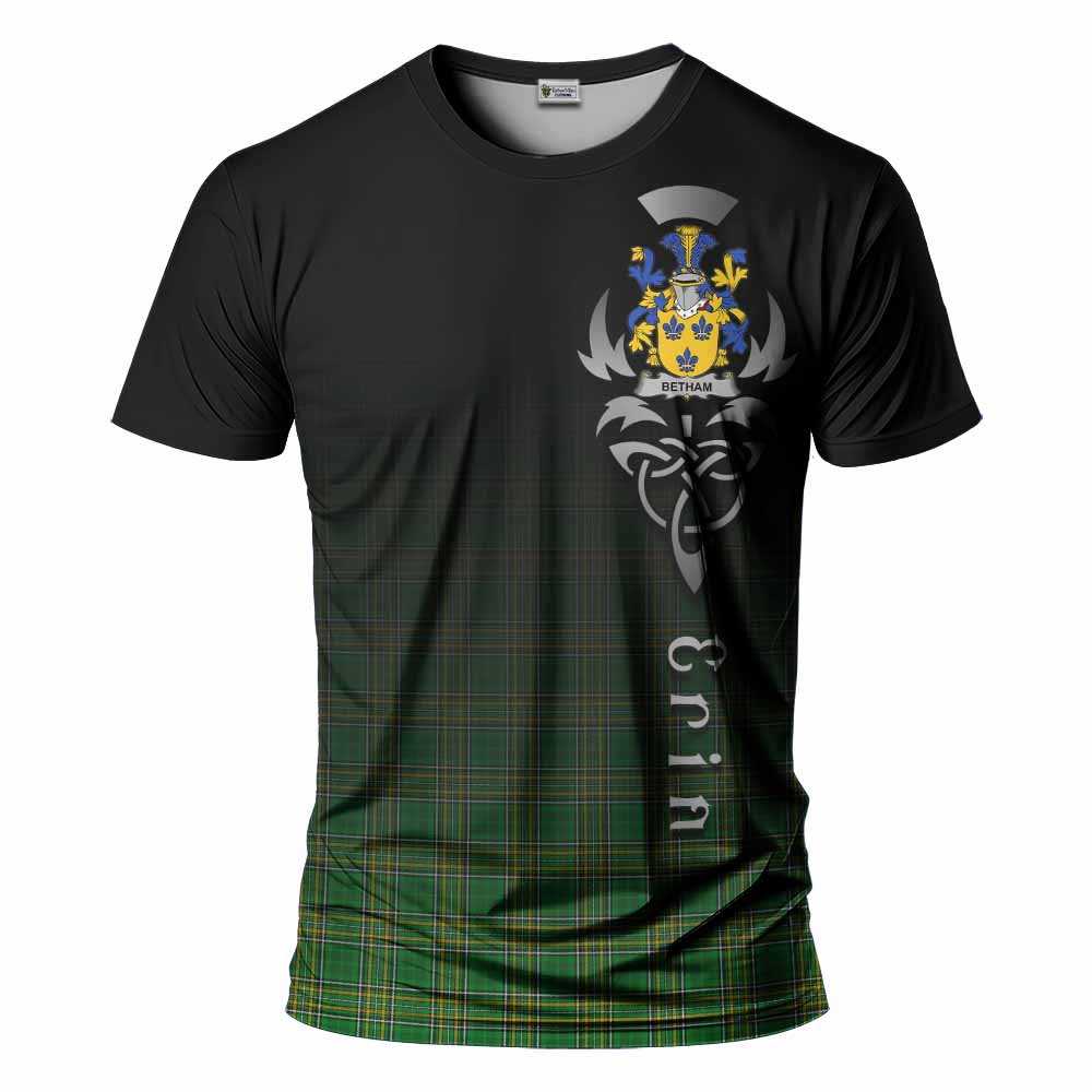 Tartan Vibes Clothing Betham Irish Clan T-Shirt with Coat of Arms Erin Go Bragh Celtic Inspired