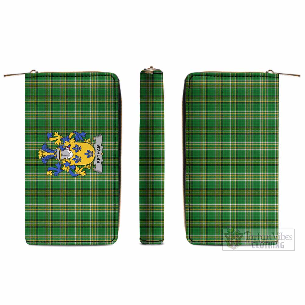 Betham Irish Clan Tartan Women's Leather Wallet with Coat of Arms - Tartan Vibes Clothing