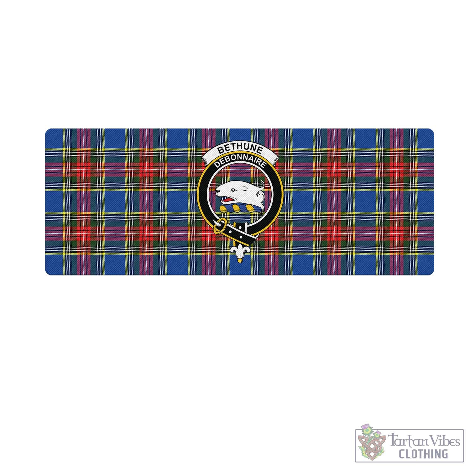 Tartan Vibes Clothing Bethune Tartan Mouse Pad with Family Crest