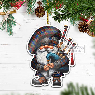 Bethune Tartan Bagpiper Gnome Christmas Ornament