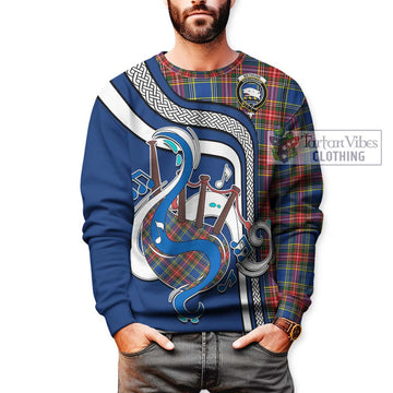 Bethune Tartan Sweatshirt with Epic Bagpipe Style Unisex - Tartanvibesclothing Shop