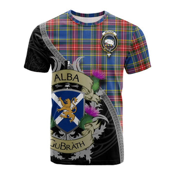 Tartan Vibes Clothing Bethune Tartan Family Crest Cotton T-shirt Lion Rampant Royal Thistle Shield Celtic Inspired