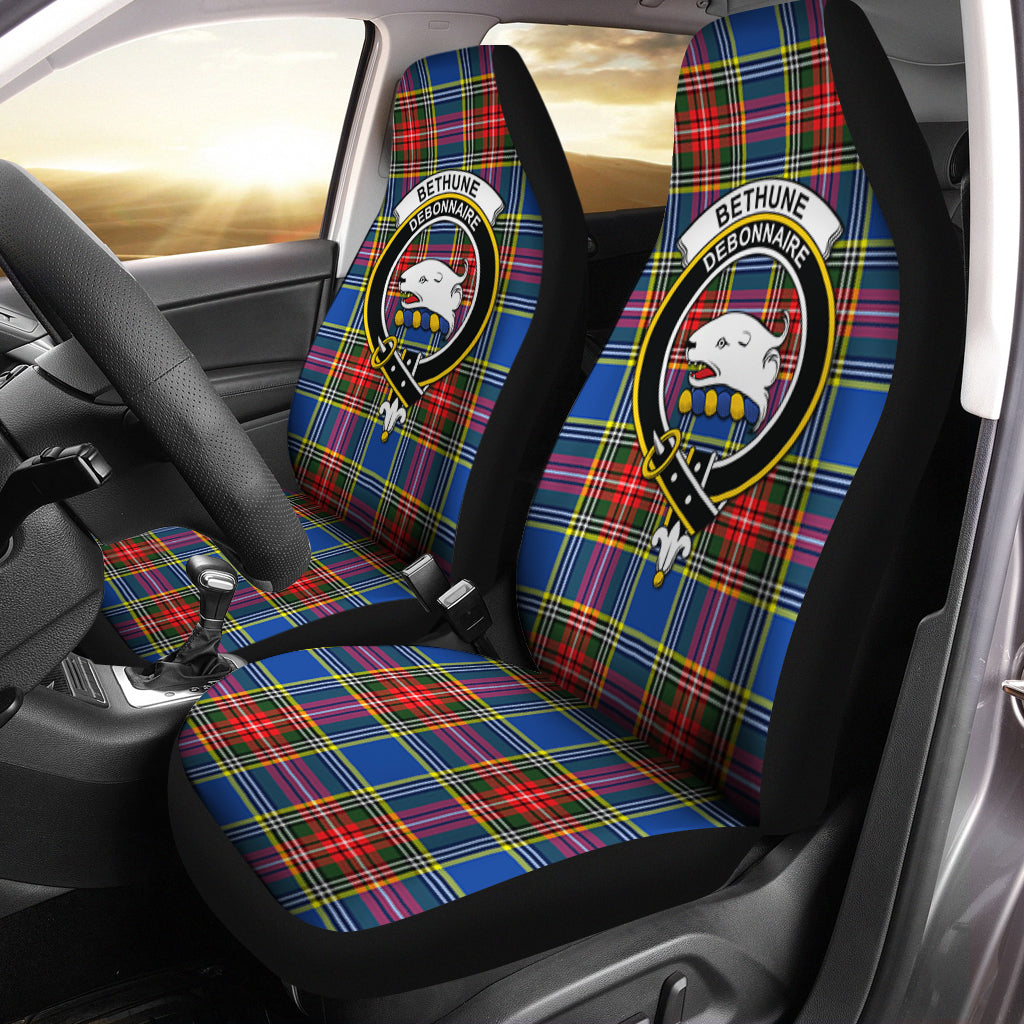 Bethune Tartan Car Seat Cover with Family Crest One Size - Tartanvibesclothing