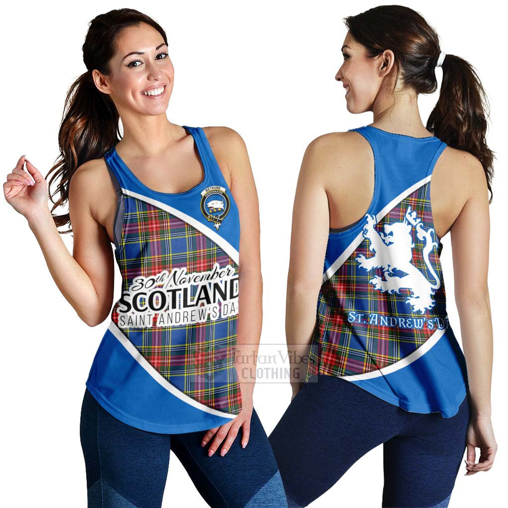 Tartan Vibes Clothing Bethune Family Crest Tartan Women's Racerback Tanks Celebrate Saint Andrew's Day in Style