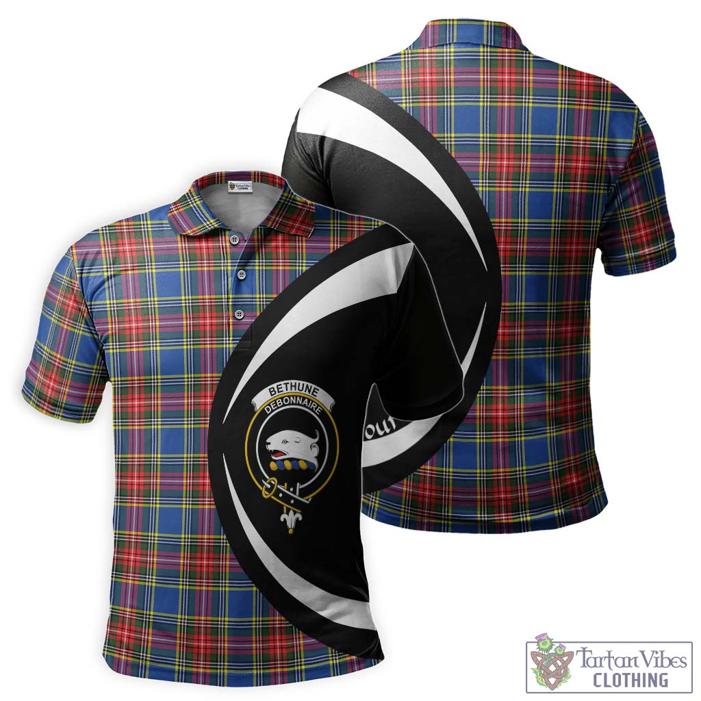 Bethune Tartan Men's Polo Shirt with Family Crest Circle Style Kid - Tartan Vibes Clothing