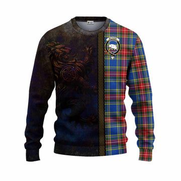 Bethune Tartan Family Crest Knitted Sweater Alba Gu Brath Be Brave Lion Ancient Style