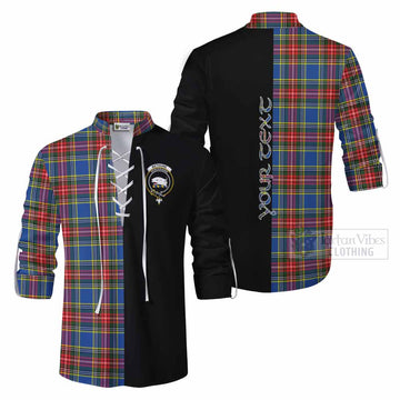 Tartan Vibes Clothing Bethune Tartan Ghillie Kilt Shirt with Family Crest and Half Of Me Style