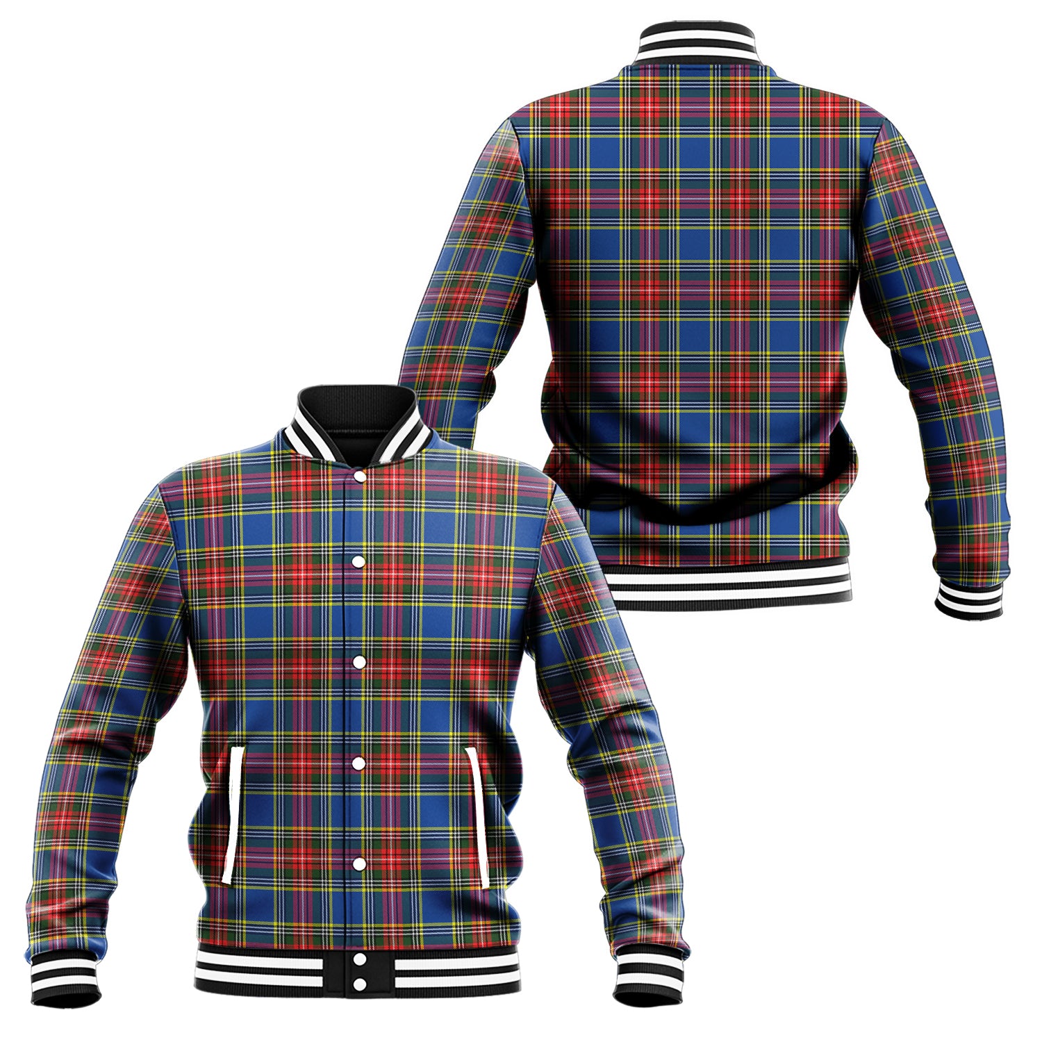 Bethune Tartan Baseball Jacket Unisex - Tartan Vibes Clothing