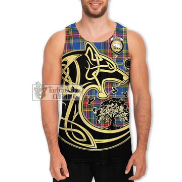 Bethune Tartan Men's Tank Top with Family Crest Celtic Wolf Style Men - Tartan Vibes Clothing