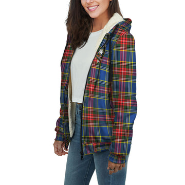 Bethune Tartan Sherpa Hoodie with Family Crest