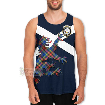 Tartan Vibes Clothing Bethune Tartan Lion Rampant Men's Tank Top – Proudly Display Your Heritage with Alba Gu Brath and Clan Name