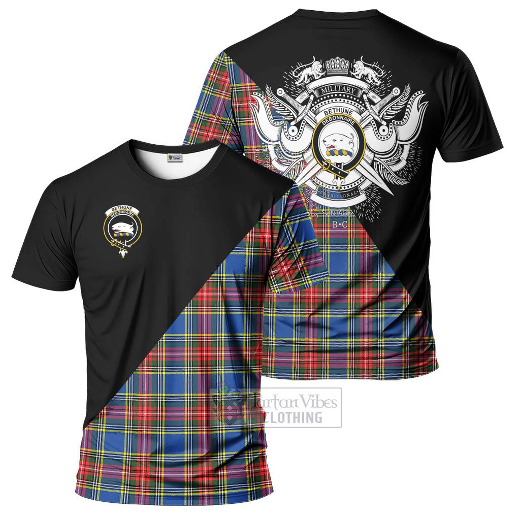 Bethune Tartan T-Shirt with Family Crest and Military Logo Style Kid's Shirt - Tartanvibesclothing Shop