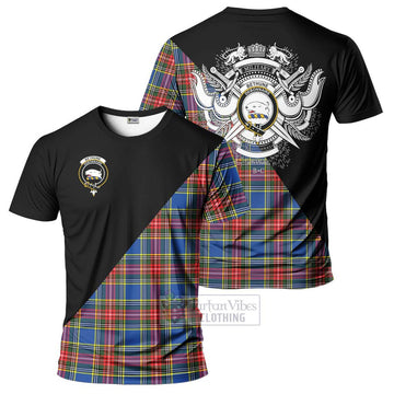 Bethune Tartan T-Shirt with Family Crest and Military Logo Style Kid's Shirt - Tartanvibesclothing Shop