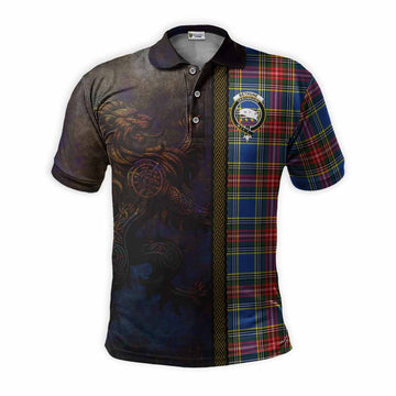 Bethune Tartan Family Crest Polo Shirt Alba Gu Brath Be Brave Lion Ancient Style
