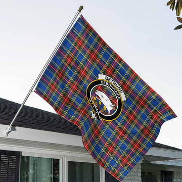Bethune Tartan House Flag with Family Crest