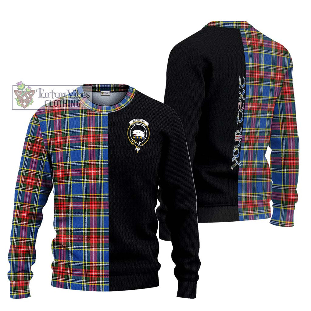 Bethune Tartan Knitted Sweater with Family Crest and Half Of Me Style Unisex - Tartanvibesclothing Shop