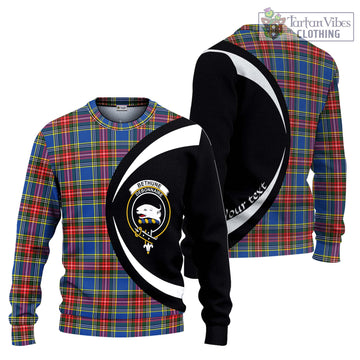 Bethune Tartan Ugly Sweater with Family Crest Circle Style Unisex - Tartan Vibes Clothing